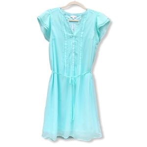 CHARMING CHARLIE Midi Chiffon Short Sleeved Flowy Dress Mint Medium NWT